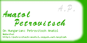 anatol petrovitsch business card